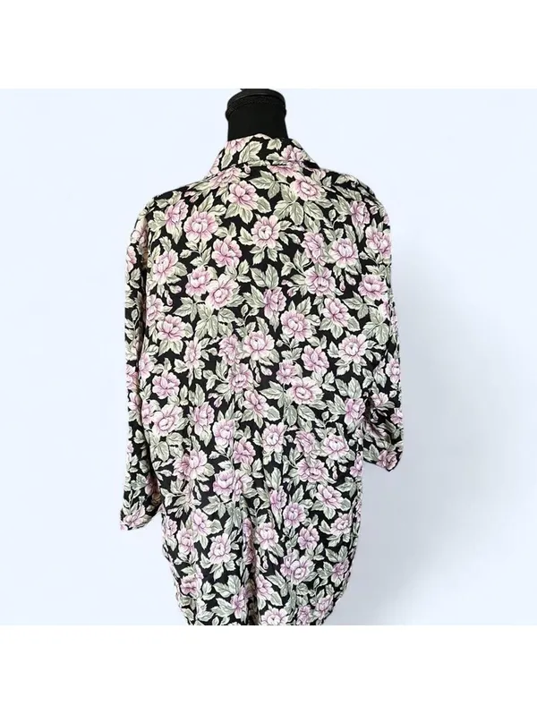Vintage Y2K cottagecore coastal floral open front cardigan jacket petite 💗 - Image 4