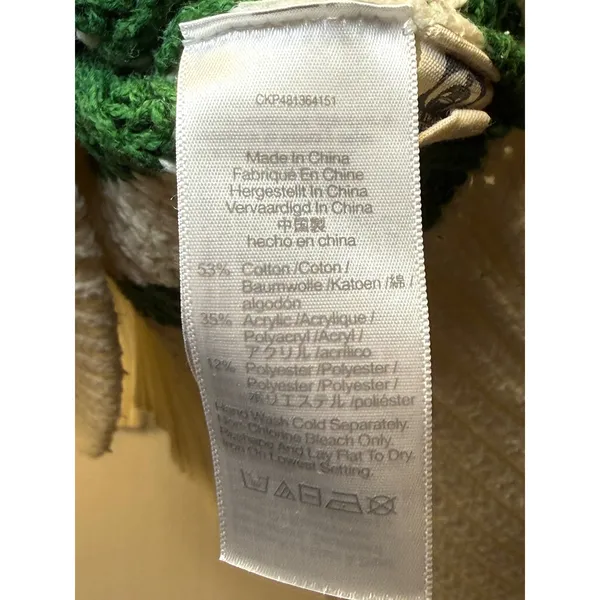 Madewell Womens Wide Ribbed Striped Turtleneck Sweater Small Ivory Green - Image 9