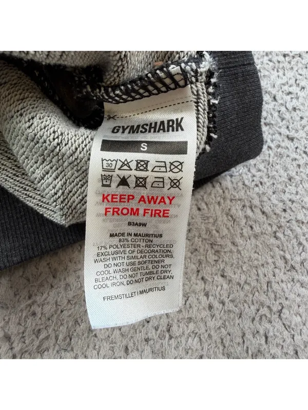 Gymshark Women’s Small Charcoal Cropped Oversized Crewneck Sweatshirt Minimal - Image 5