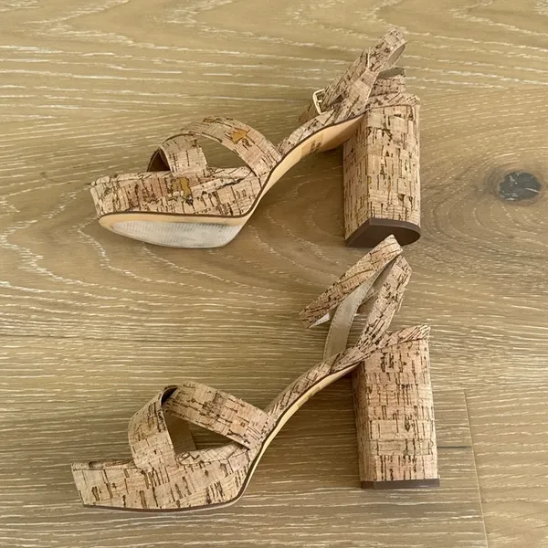 Lulu’s Strap Heels Sandals Platform Cork Selah Size US9 Tan Brown - Image 3