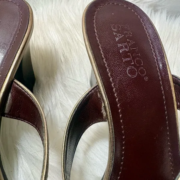 FRANCO SARTO Vintage Jewelled Strap Slip-On Sandals - Image 6