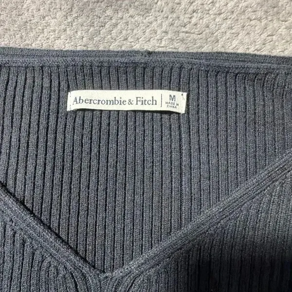 Abercrombie & Fitch Black Off Shoulder Ribbed Long Sleeve Bodysuit Medium #1700 - Image 7