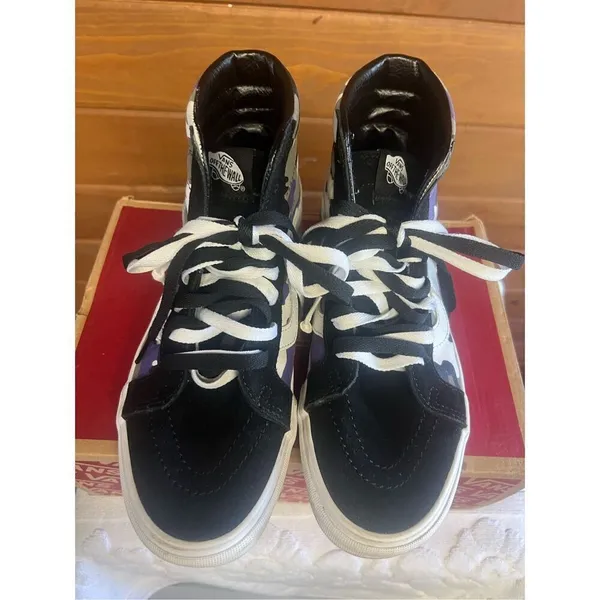 Vans Unisex sk8 hi-rise camo black/purple Womans Sz 9 - Image 6