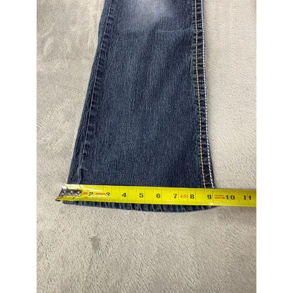 Bongo Dark Wash Bootcut Jeans Womens 11 Contrast Stitching Back Flap Pockets - Image 6