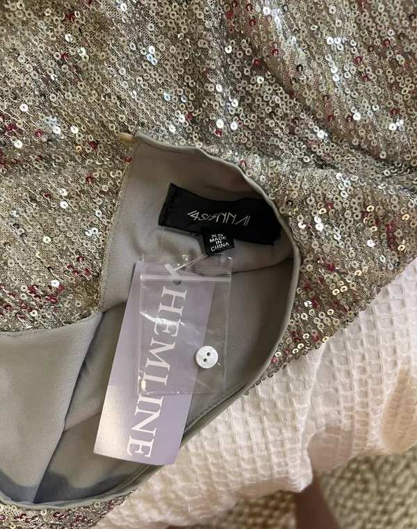 Hemline Sequin Long Sleeve Top - Image 3