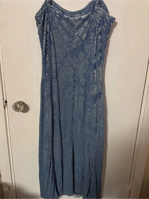 Blue Slip Dress with Cowl Neck - Image 3