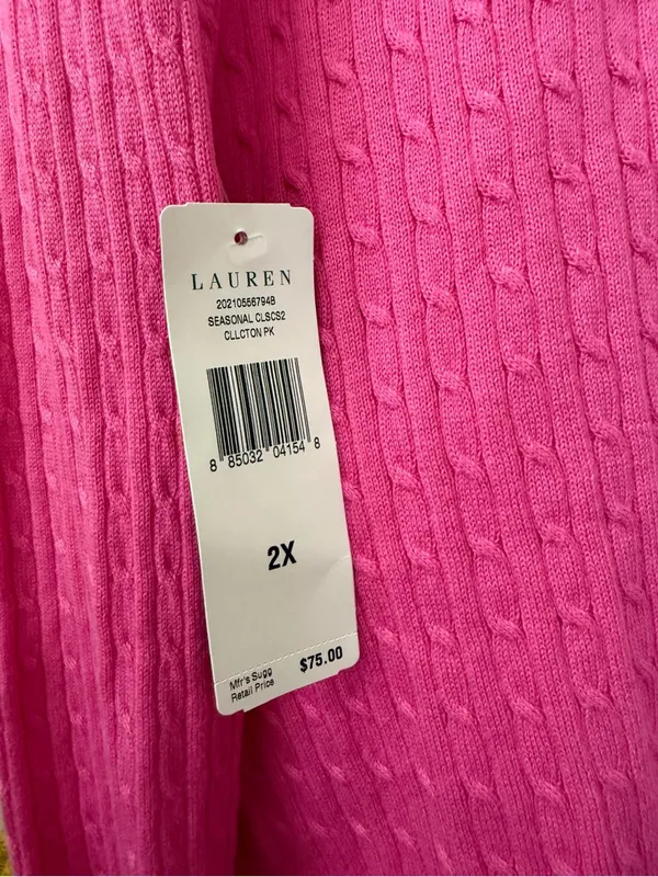 Lauren Ralph Lauren Hot Pink Cable Knit Sweater - Image 7