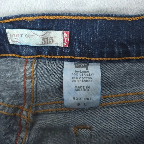 Vintage‎ Levis 515 Bootcut Jeans Women 8L (33x35) Dark Wash Blue Stretch Y2K - Image 6
