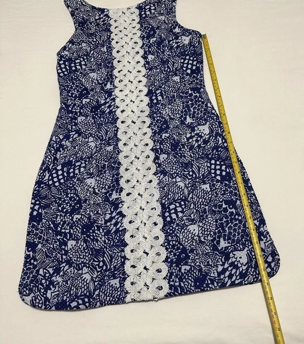 Lilly Pulitzer For Target Blue Fish Patterned Sheath Dress Sz 6 - Image 3