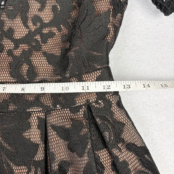ELLIATT Velosity Midi Cocktail Dress Women's XS Black Neutral Lace Mesh Evening - Image 8