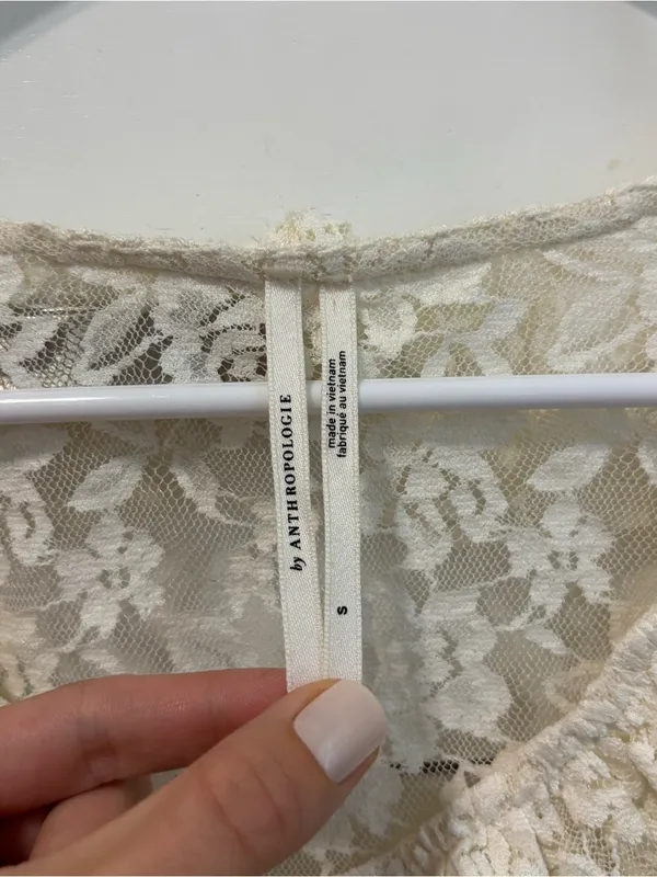 Anthropologie Wide-Sleeve Sheer Lace Top - Image 3
