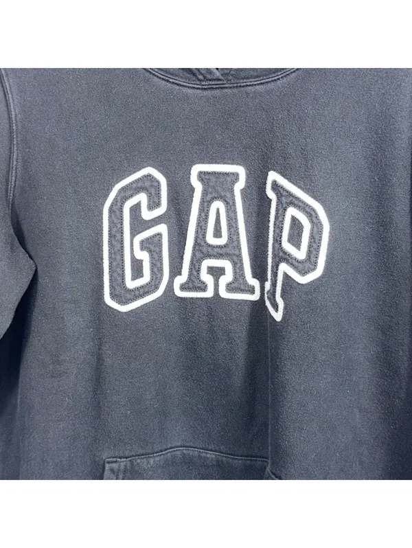 Gap Black Logo Pullover Hoodie Women’s L - Image 2