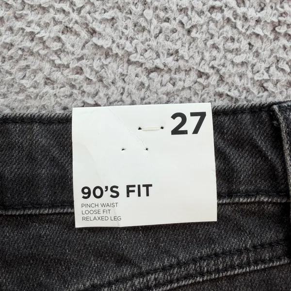 Forever 21 Premium 90s Fit Distressed Jeans Washed Black High Waist 27 Baggy - Image 6