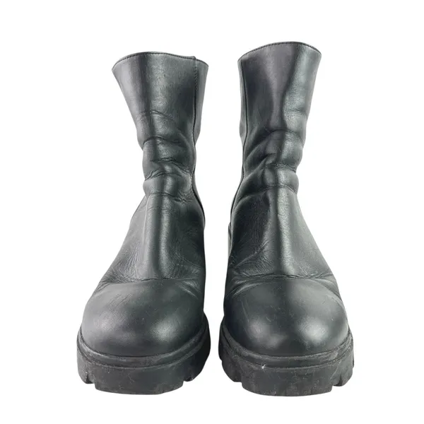 Steve Madden Goucho Women's Black Leather Chunky Block Heel Ankle Boots Size 10 - Image 2
