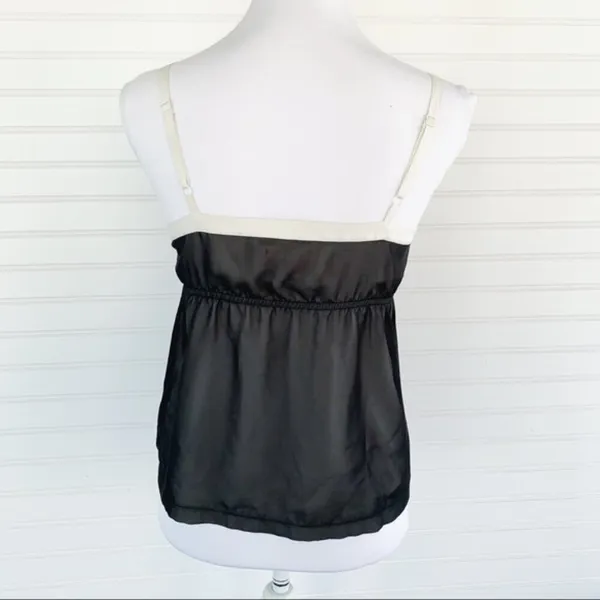 Elle Colorblock Empire Waist Camisole‎ XS Black Cream Adjustable Straps - Image 5