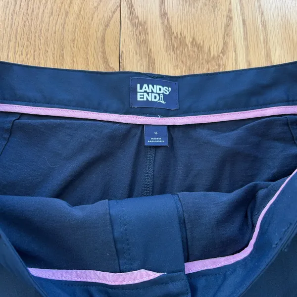 Lands' End Navy Blue Athletic Skort 16 Golf Hiking Casual Zip Pocket Stretch‎ - Image 4