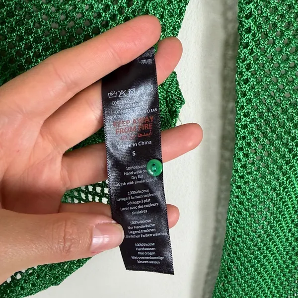 NWT Nasty Gal Crochet Net Green Cardigan in Green Size Small‎ - Image 6