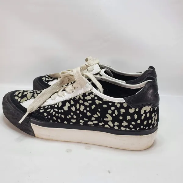 Rag & Bone RB‎ Army Leather Low Top Sneakers Black White Size EU 37 US 7 $275 - Image 5