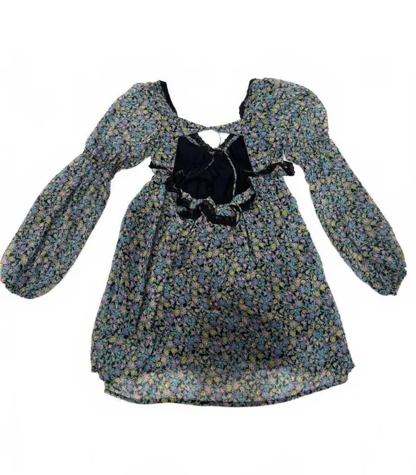 Free People Boho Sheer Bell Sleeve Lace Tunic Mini Dress - Image 5