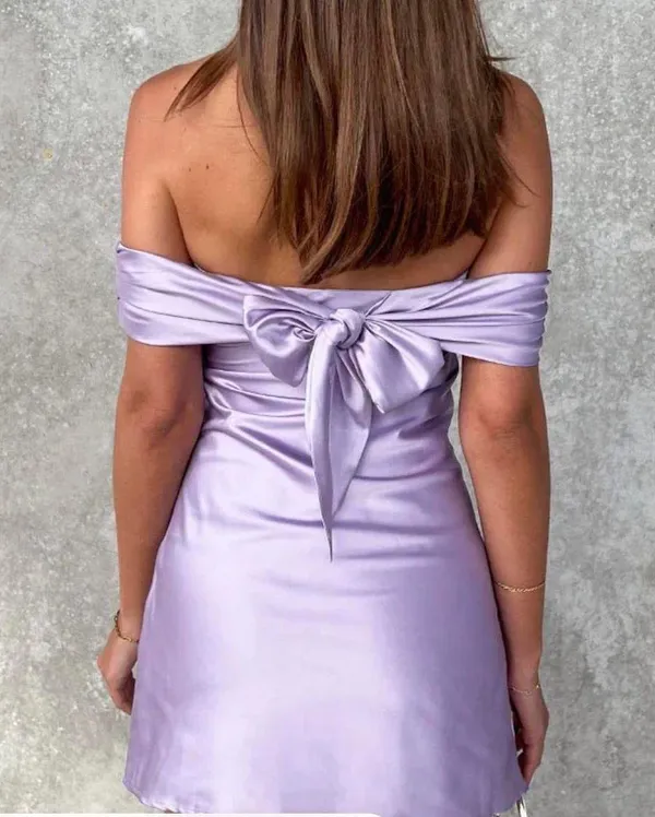 Beginning Boutique Satin Dress Mini open back - Image 2