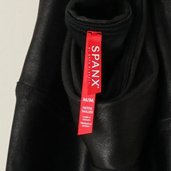 Spanx High Rise Faux Leather Athletic Leggings Stretch Spandex Athleisure Active - Image 6