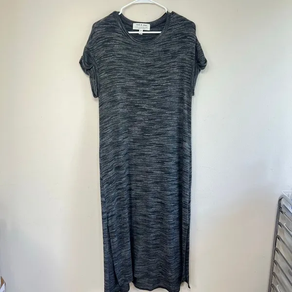 Anthropologie Cloth & Stone Gray Lori Knit Midi Dress Medium Women - Image 2