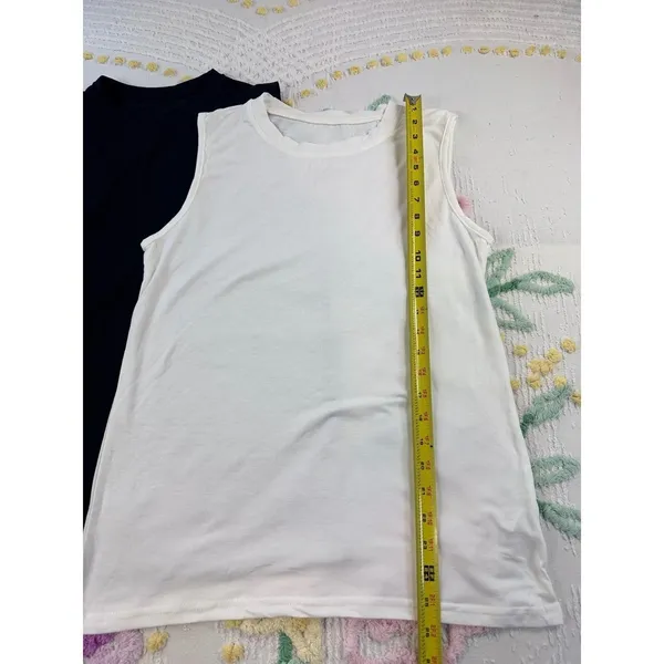 SHEIN Women's Black White Tank Tops‎ & Blue Biker Shorts Set Size M L short S - Image 6