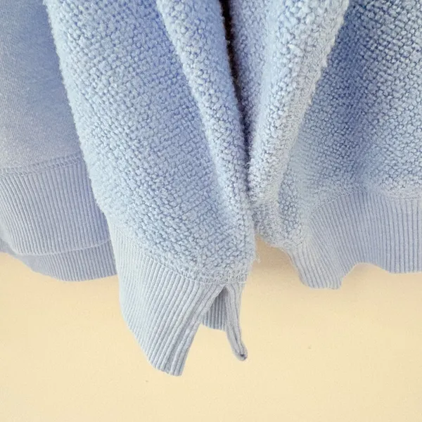 Aerie Sweatshirt Crewneck Medium Blue Fleece Knit Texture Oversized Cozy - Image 11