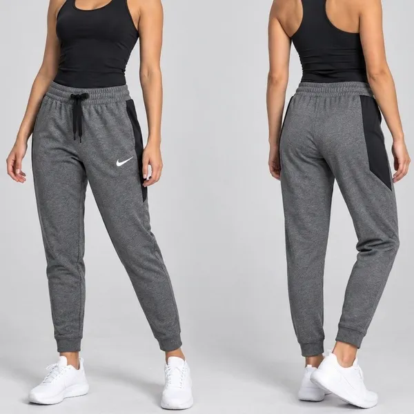 Nike Therma-FIT Showtime Womens Medium Gray Black Basketball Joggers FD1646-032 - Image 2