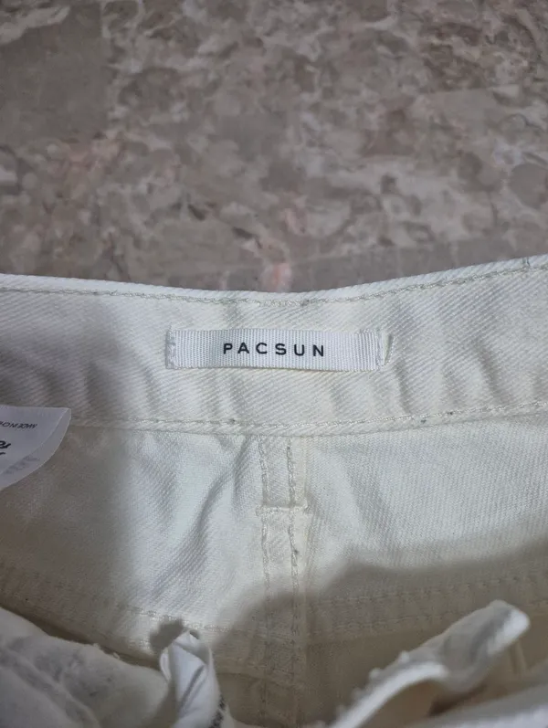 PacSun y2k summer beige Womens Highrise Carpenter cargo white utility Pants 25 - Image 8