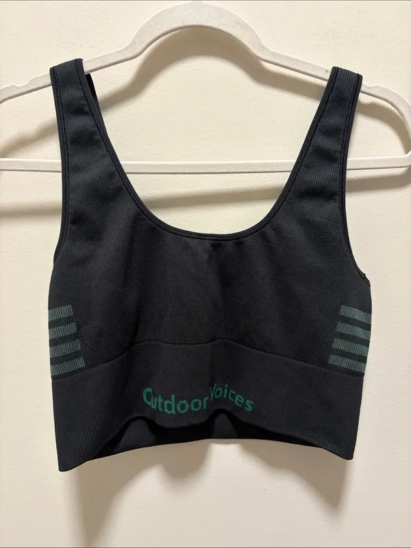 Outdoor Voices Seamless Black Scoop Sports Bralette Large - Image 2