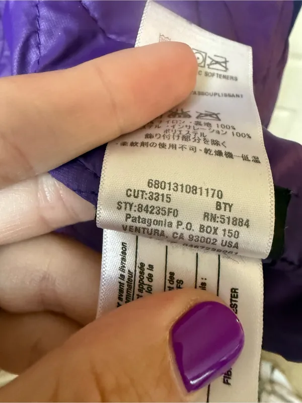 Patagonia Women’s Nano Storm H2No Insulated Hooded Jacket Purple Blue XL - Image 7