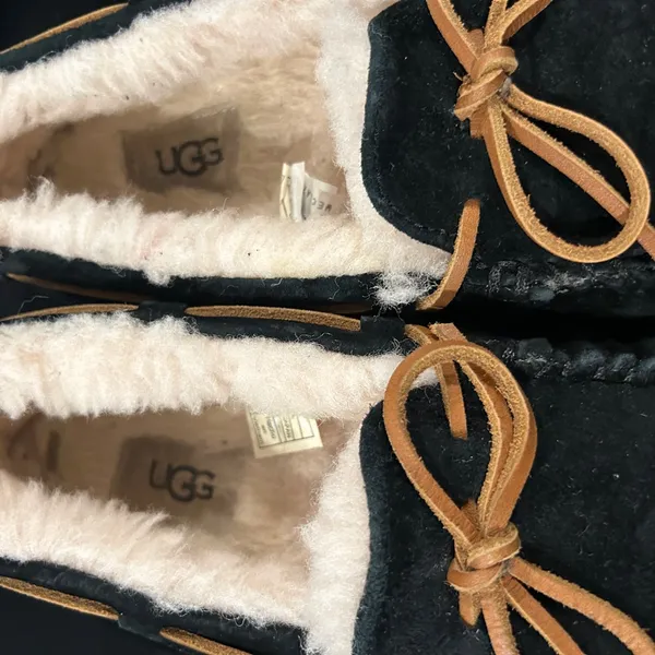 UGG Women's Black Moccasins with Tan Laces - Image 8