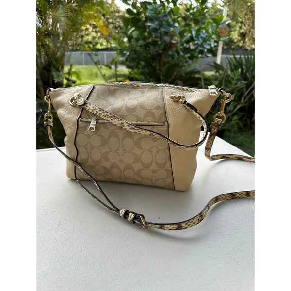 Coach C7261 Kacey Signature Canvas Snake Colorblock Handles Satchel Crossbody - Image 4