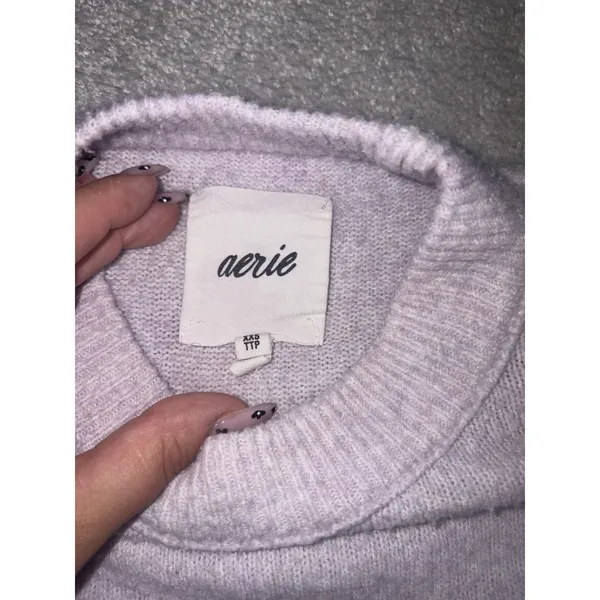 aerie purple knit sweater xxs - Image 3