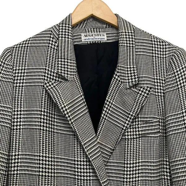 Augustus by Andrew Morgan houndstooth Blazer Jacket 90's Vintage Academia Size 6 - Image 3