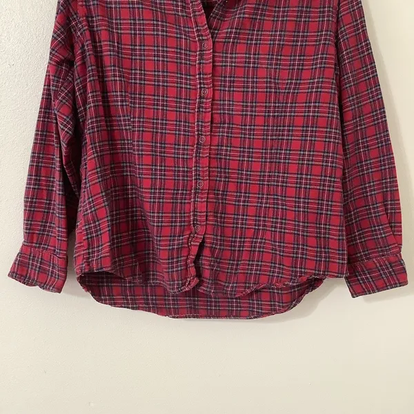Vintage 90s Red Plaid‎ Outsoorsy Barn Chores Western Cotton Button Up Shirt M - Image 3