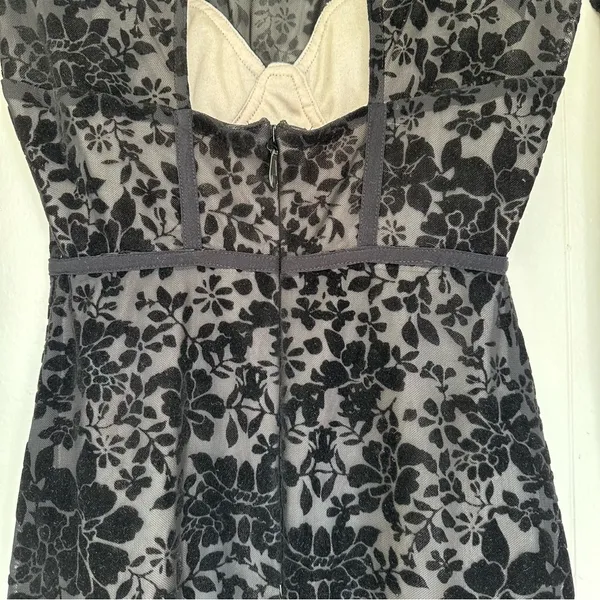 LULU’S Cor-Set to Go Black Burnout Velvet Print Dress X-Small - Image 9