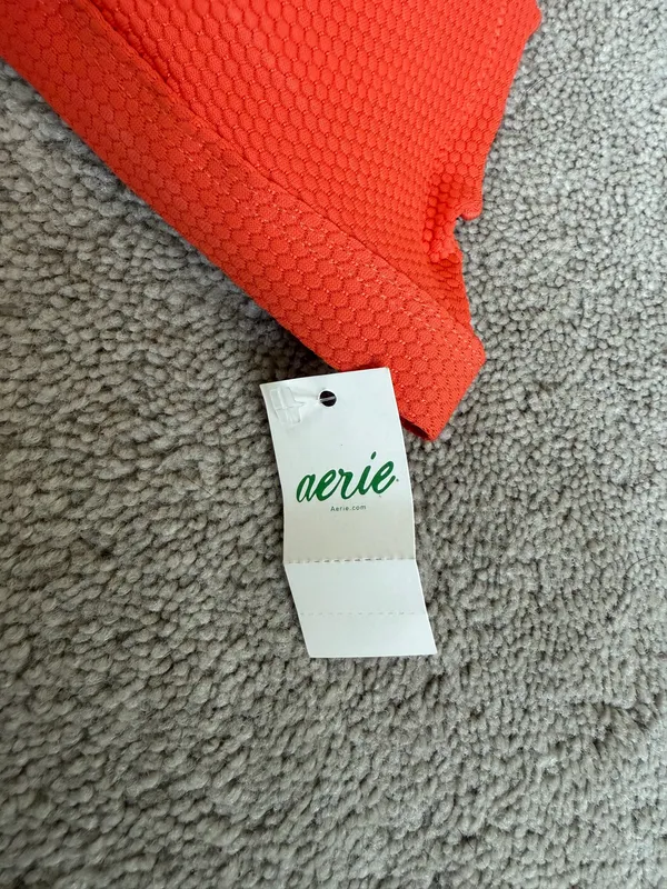 Aerie Orange Triangle Bikini Top Size L - Image 3