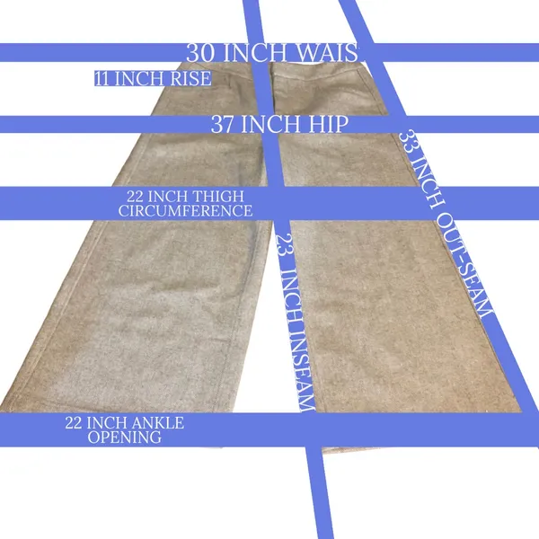 Haute Couture Beige Herringbone Pattern Wide Leg Gaucho Pants (S) - Image 11