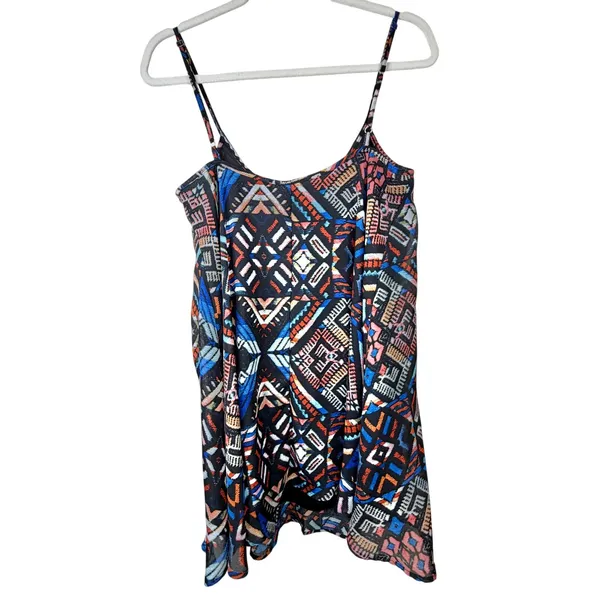 Show Me Your Mumu Bella Trapeze Black Geometric Guatemala Print Flowy Mini Dress - Image 4