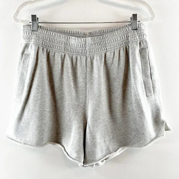 Aerie High Rise Cutoff Sweat Lounge Shorts Gray Large - Image 3