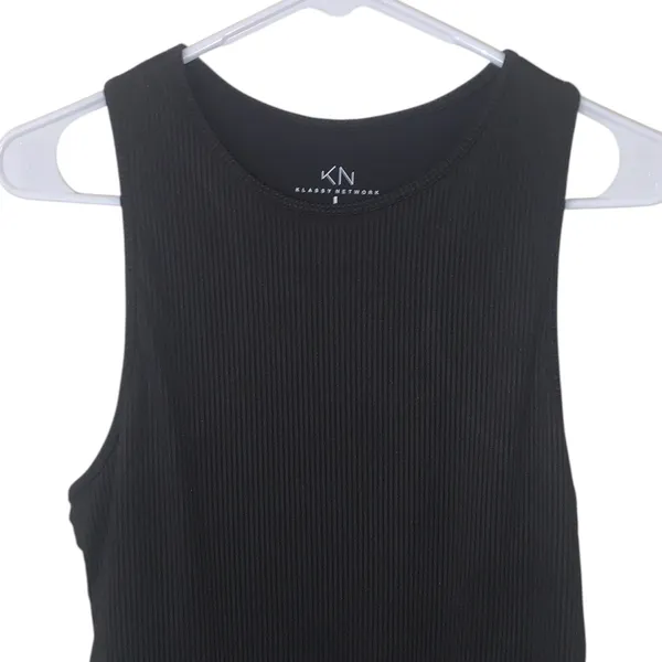 KN Klassy Network Large Black Ribbed Bram Bodysuit Snap-Button - Image 2