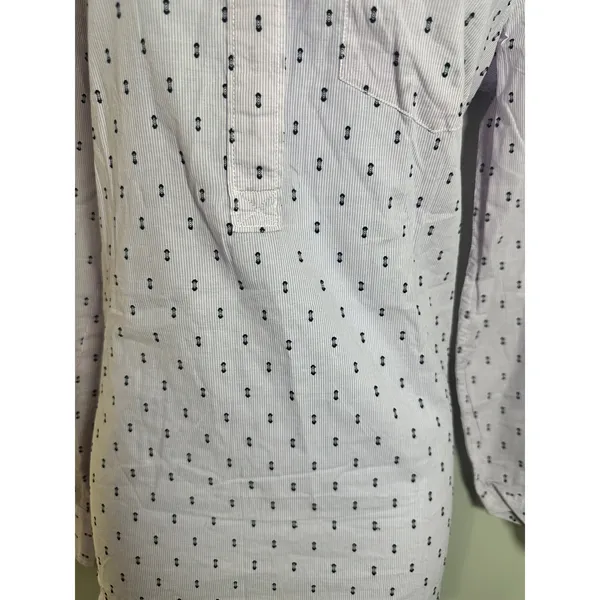 Gap Womens Lavender Stripe Clip Dot Easy Popover Boyfriend Shirt M 440512-00 - Image 5