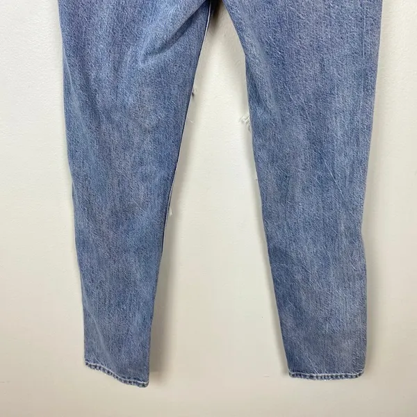 American Eagle‎ Highest Rise Mom Jeans Destroyed Light Wash Slim Leg Size 00 - Image 7