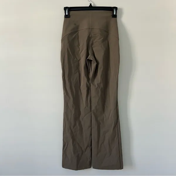 Lululemon Smooth Fit High Rise Flare Leg Pull On Casual Neutral Pants Tan 27in 0 - Image 3