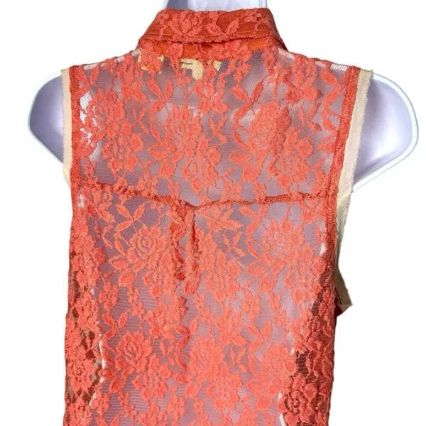 Y2K Miss Me Boho‎ Rhinestone Lace Button up Blouse Cottagecore Rodeo Country L - Image 7