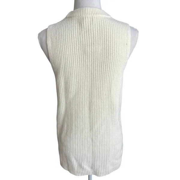 J.Crew cream sleeveless knit sweater tank NEW coastal timeless minimalist - Image 4