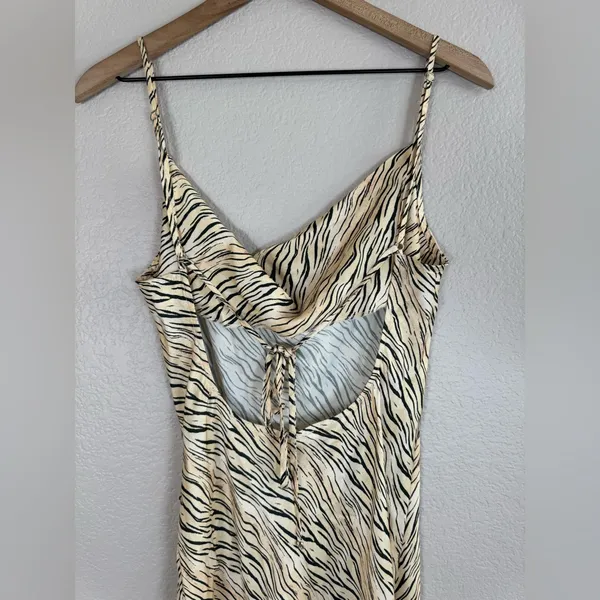 For Love & Lemons Joselyn Slip Midi Dress in Zebra Tiger Print size Small $135 - Image 12