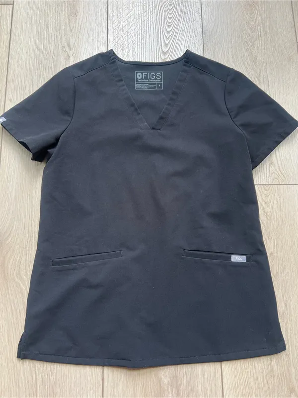 Figs Casma Three-Pocket Scrub Top FW1100 Black Medical Scrub Shirt Small - Image 10